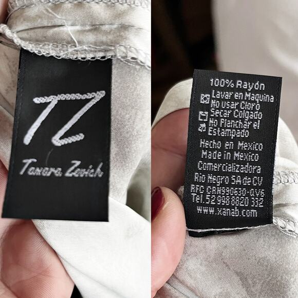 T. ZOVICH Maxi Dress Gray Tie Dye Silver Sleeveless Swing V-Neck Shoulder Ties - Picture 7 of 10